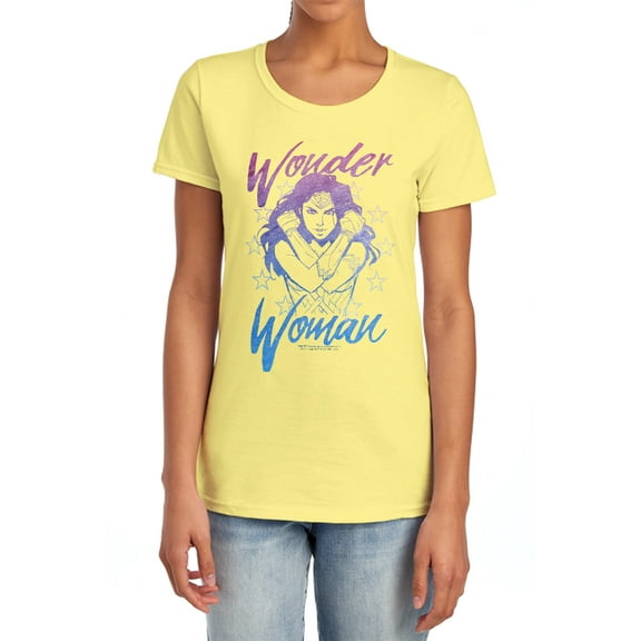 Wonder Woman Movie Retro Stance Women's T Shirt, Banana, X-Large