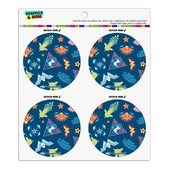 Wonder Woman Movie Sticker Pattern Refrigerator Fridge Locker Vinyl Circle Magnet Set