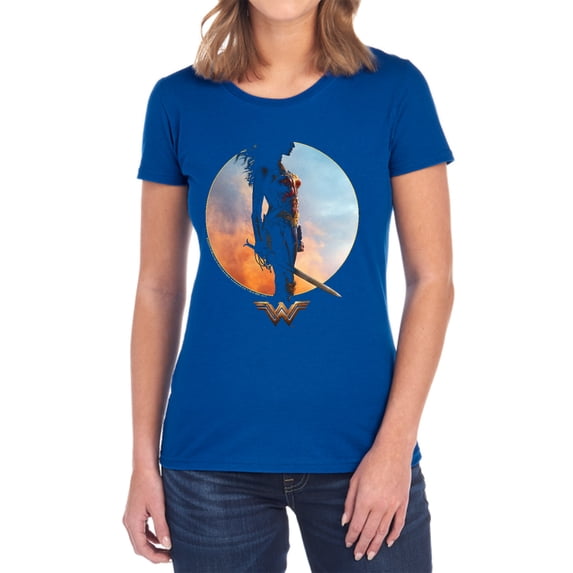 Wonder Woman Movie Wisdom and Wonder Women's T Shirt, Royal, Small