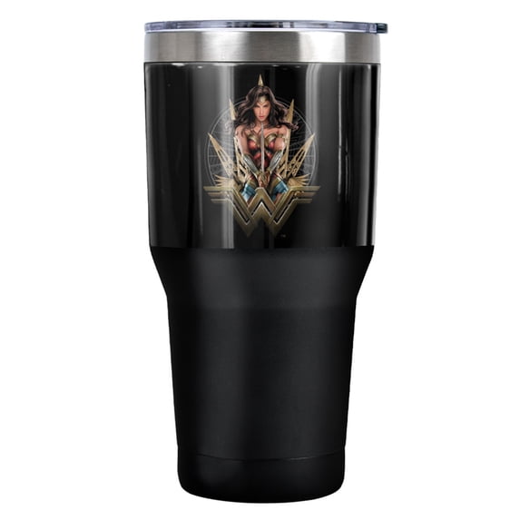 Wonder Woman Movie Wonder Blades Stainless Steel Tumbler 30 oz Coffee Travel Cup, Vacuum Insulated & Double Wall with Leakproof Sliding Lid