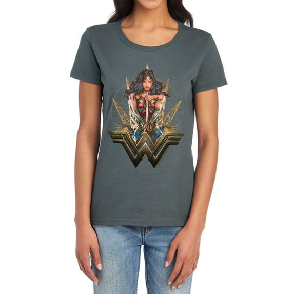 Wonder Woman Movie Wonder Blades Women's T Shirt, Charcoal, Small