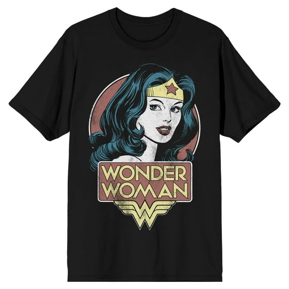 Wonder Woman Portrait Men's Black T-shirt-M