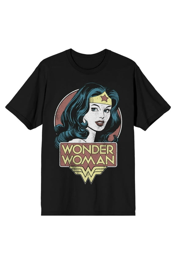 Wonder Woman Portrait Men's Black T-shirt-M