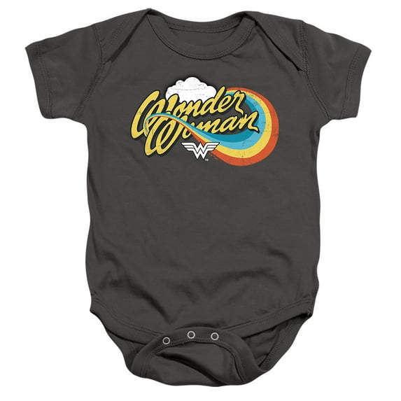 Wonder Woman Rainbow 1 Unisex Infant Snap Suit for Baby (12 Months) Charcoal