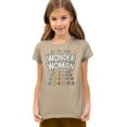 thumbnail image 1 of Wonder Woman Rainbow Stars Kids T Shirt (Small) for Youth Toddler Boys and Girls, Sand, 1 of 5
