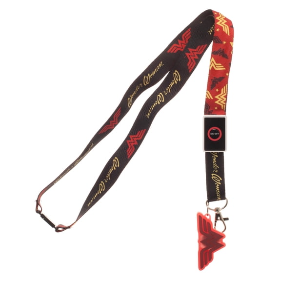 Wonder Woman Red LED Lanyard ID Badge Holder