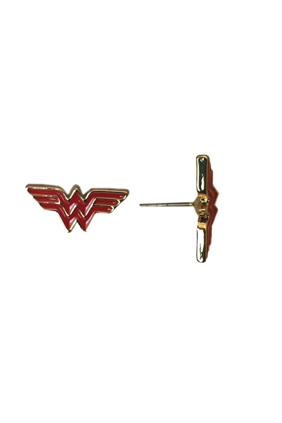 Wonder Woman Red Logo Stud Earrings