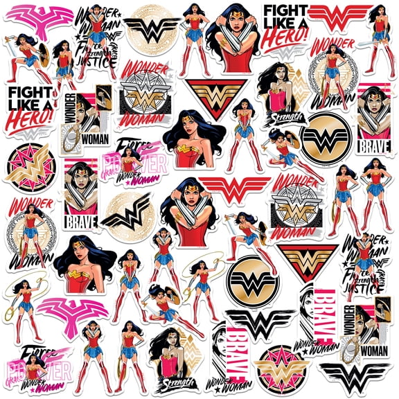Wonder Woman Refresh 50Ct Vinyl Large Deluxe Stickers Variety Pack