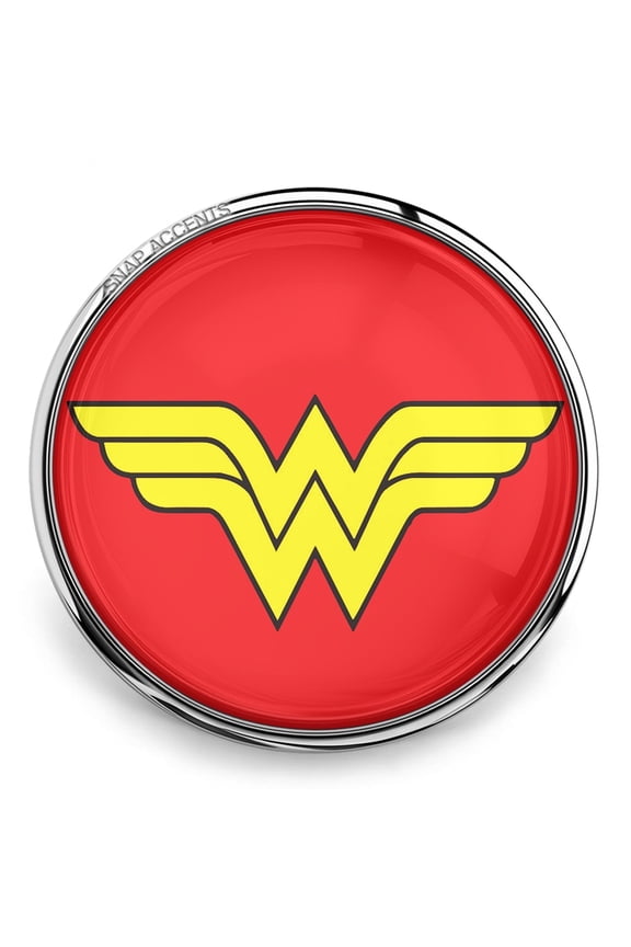 Snap Jewelry 18MM Red Ginger Charm Button with Comic Hero Symbol