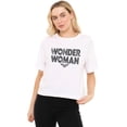 thumbnail image 1 of Wonder Woman Star Logo Women's Boxy Cropped T-Shirt Casual Graphic Tee, 1 of 4