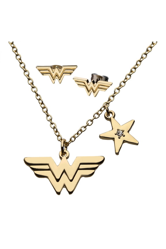 Stud Earrings  and  Pendant Necklace Set