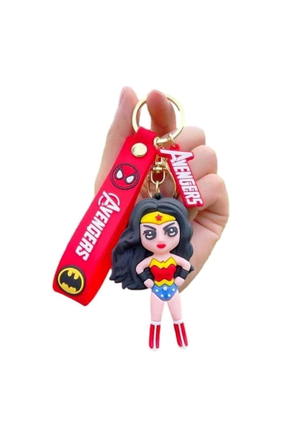 Wonder Woman Superhero Character 3D Silicone Charm Keychain Keyring