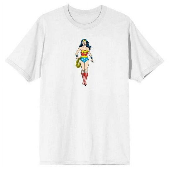 Wonder Woman Superhero Power Pose Men's White Graphic Tee-3XL