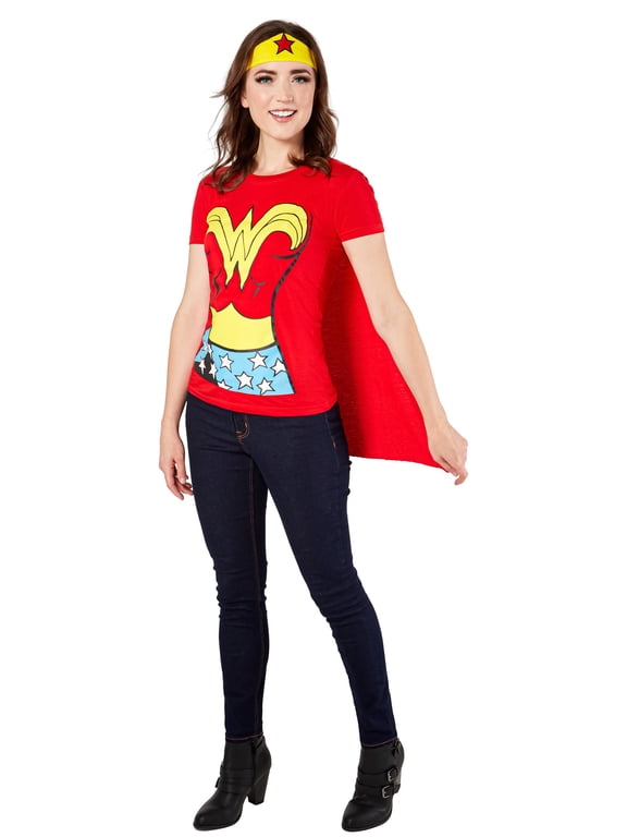 DC Comics Classic Wonder Woman T-Shirt Costume for Adults by Rubies, Women's Medium