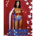 thumbnail image 1 of Wonder Woman TV Series Lynda Carter busty in outfit & cape 8x10 photo w.logo, 1 of 1