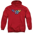 thumbnail image 1 of Wonder Woman Tie Dye Logo Adult Pullover Hoodie Sweatshirt Red, 1 of 1