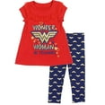 thumbnail image 1 of Wonder Woman Toddler Girls' Ruffle Top and Leggings Set, Red, 1 of 1