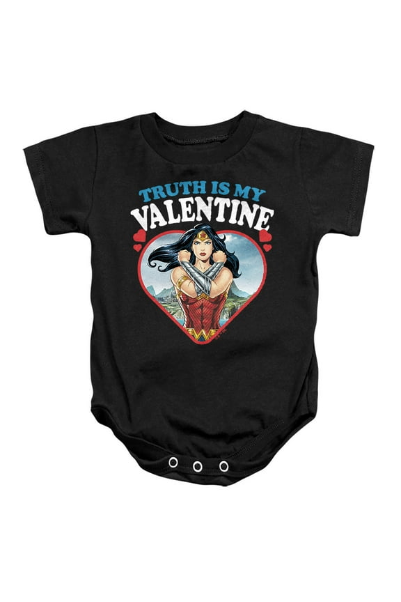 Truth is my Valentine Unisex Infant Snap Suit for Baby, Black, Large