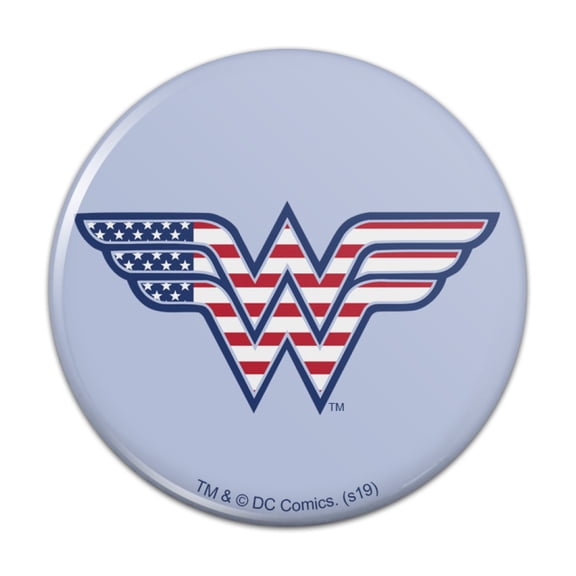 Wonder Woman USA American Flag Logo Kitchen Refrigerator Locker Button Magnet