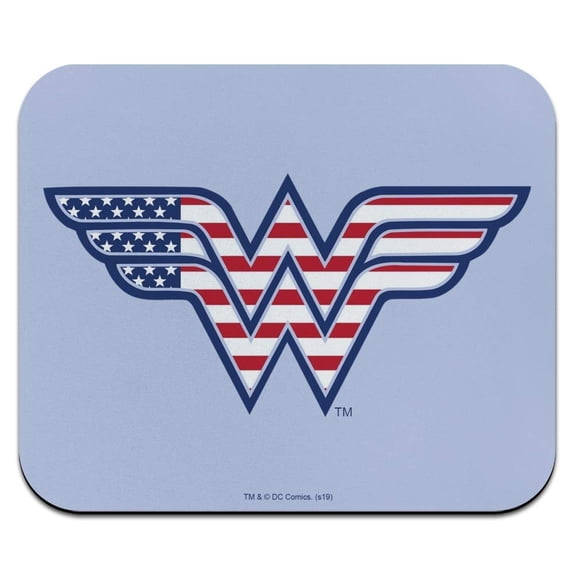 Wonder Woman USA American Flag Logo Low Profile Thin Mouse Pad Mousepad