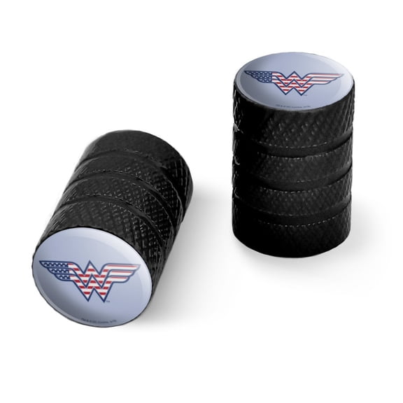 Wonder Woman USA American Flag Logo Motorcycle Bicycle Bike Tire Rim Wheel Aluminum Valve Stem Caps