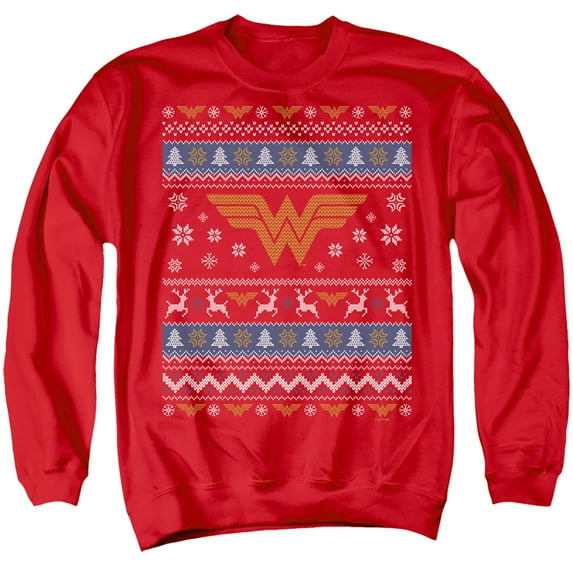 Wonder Woman Ugly Christmas Logo Unisex Adult Crewneck Sweatshirt