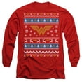 thumbnail image 1 of Wonder Woman Ugly Christmas Logo Unisex Adult Long-Sleeve T Shirt, 1 of 2