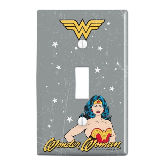 Wonder Woman Vintage Icon Plastic Wall Decor Toggle Light Switch Plate Cover