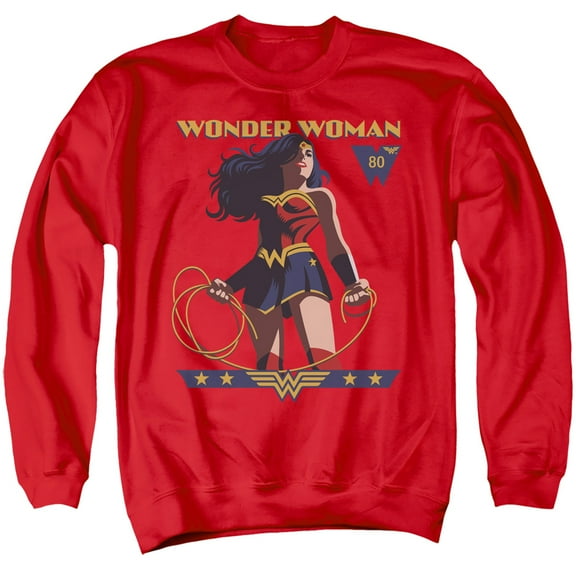 Wonder Woman WW 80th Stance Unisex Adult Crewneck Sweatshirt, WW 80th Stance, Medium
