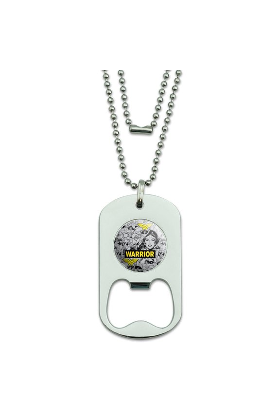 Wonder Woman Warrior Pattern Military Dog Tag Bottle Opener Pendant