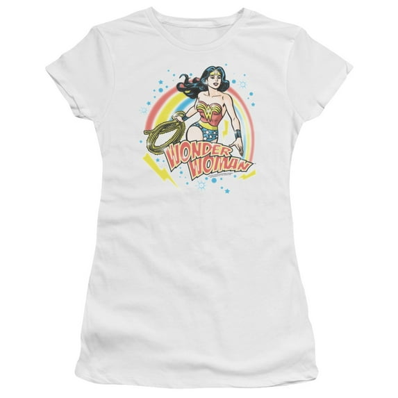 Wonder Woman Wonder Airbrush S/S Junior Women's T-Shirt Sheer White