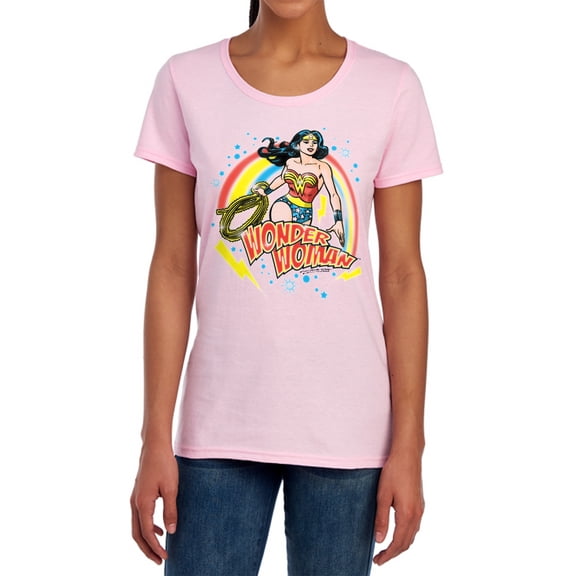 Wonder Woman Wonder Airbrush Women's T Shirt, Pink, Small
