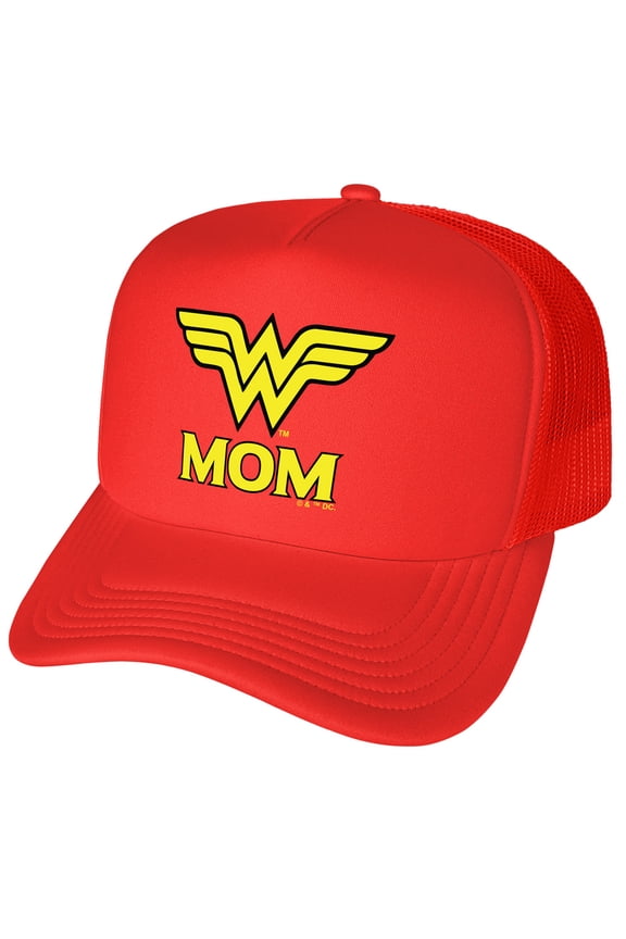 Wonder Woman Wonder Mom Logo Foam Snapback Trucker Hat - Unisex for Men and Women
