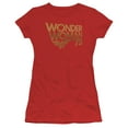 thumbnail image 1 of Wonder Woman 75Th Anniversary Gold Logo S/S Junior Women's T-Shirt Sheer Red, 1 of 2
