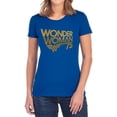 thumbnail image 1 of Wonder Woman Wonder Woman 75Th Anniversary Gold Logo Women's T Shirt, Royal, Small, 1 of 6