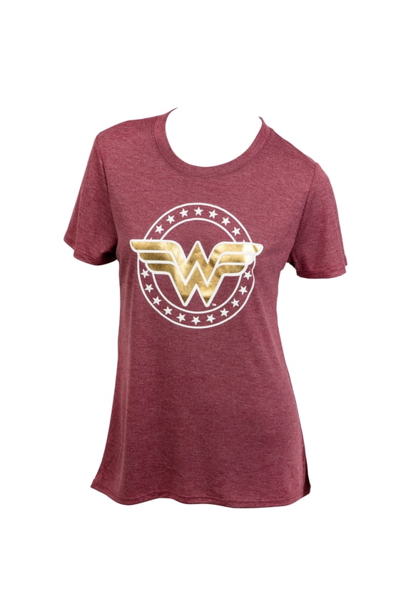 818590-xsmall Wonder Woman Gold Classic Symbol Womens T-Shirt, Extra Small