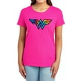 thumbnail image 1 of Wonder Woman Wonder Woman Tie Dye Logo Women's T Shirt, Hot Pink, X-Large, 1 of 6
