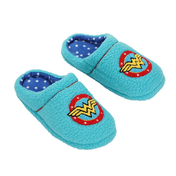 Wonder Woman Wonderwoman Logo Women's Blue Scuff Slippers-Large