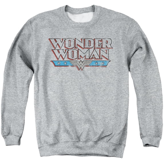 Wonder Woman Wonderwoman Retro 2 Unisex Adult Crewneck Sweatshirt,Athletic Heather, Small