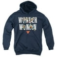 thumbnail image 1 of Wonder Woman Ww 80Th Illustrated Type Kids Pull-Over Hoodie (Large) for Youth Boys and Girls, Navy, 1 of 5