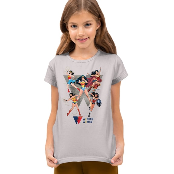 Wonder Woman Ww Through The Ages Kids T Shirt (X-Large) for Youth Toddler Boys and Girls, Silver