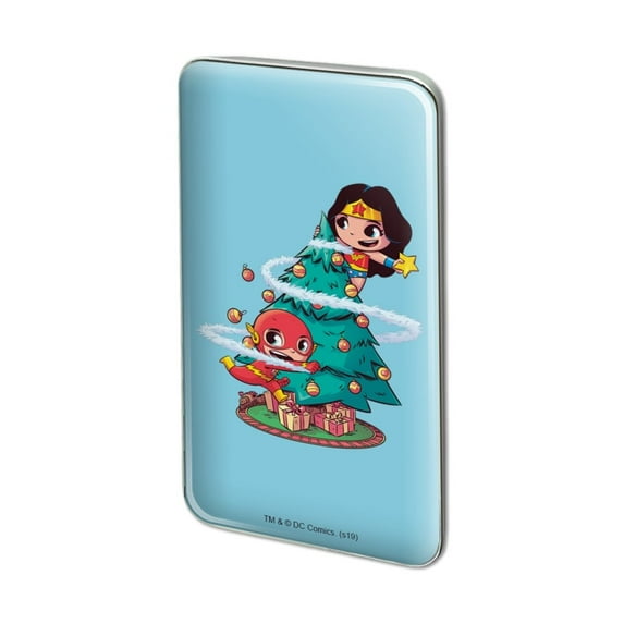 Wonder Woman and Flash Christmas Tree Metal Rectangle Lapel Hat Pin Tie Tack Pinback