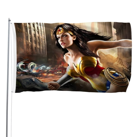 Wonder Woman-themed Printed Flag Perfect gift for fans, friends, and family members, and suitable for indoor and outdoor activities, party decorations.16"x24" (40cm60cm)