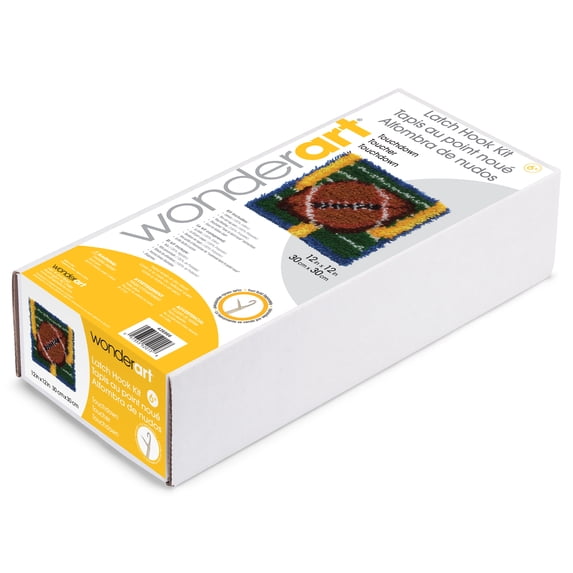 WonderArt® 12" x 12" Latch Hook Kit, Touchdown, Acrylic Yarn Cotton Canvas