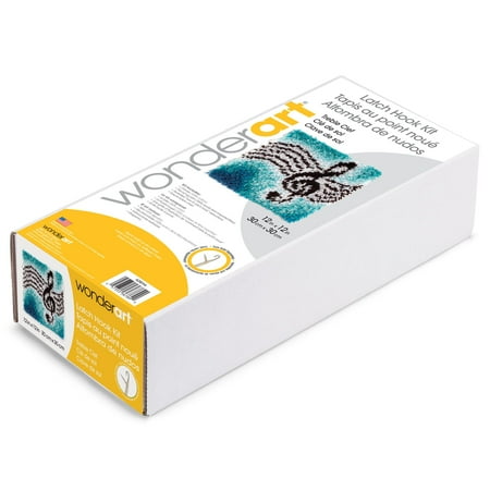 WonderArt® 12" x 12" Latch Hook Kit, Treble Cleft, Acrylic Yarn Cotton Canvas