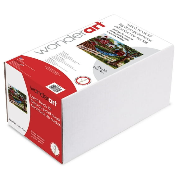 WonderArt® 20" x 30" Latch Hook Kit, Classic Heritage Homestead, Acrylic Yarn Cotton Canvas
