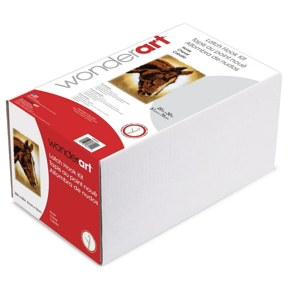 WonderArt® 20" x 30" Latch Hook Kit, Classic Horse, Acrylic Yarn Cotton Canvas