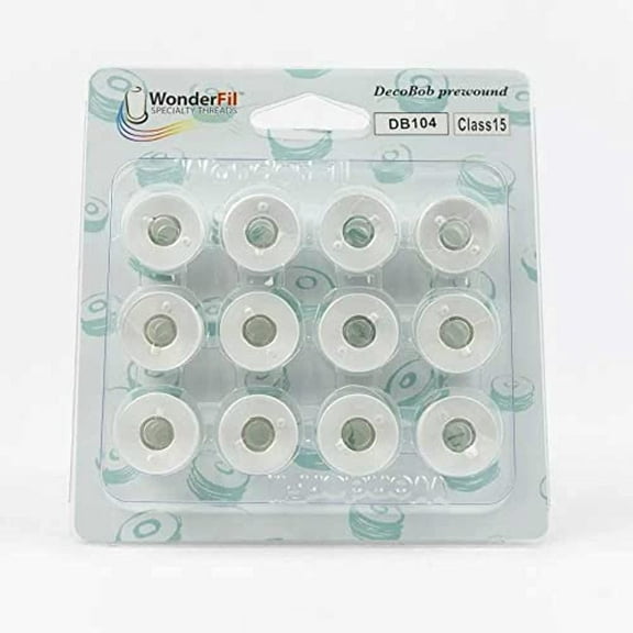 WonderFil, Specialty Threads, DecoBob, Pre-Wound Bobbins, Class 15 - White