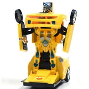 WonderPlay Battery Bumble Bee Transformer Style Car With Lights & Sounds - Yellow