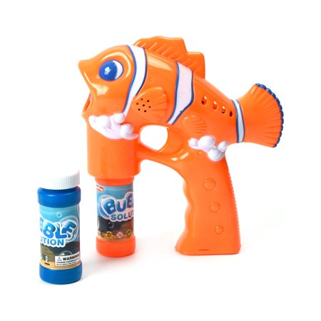WonderPlay Wonder Bubble Kids Color Fish Bubble Gun With Lights & Sounds - Orange